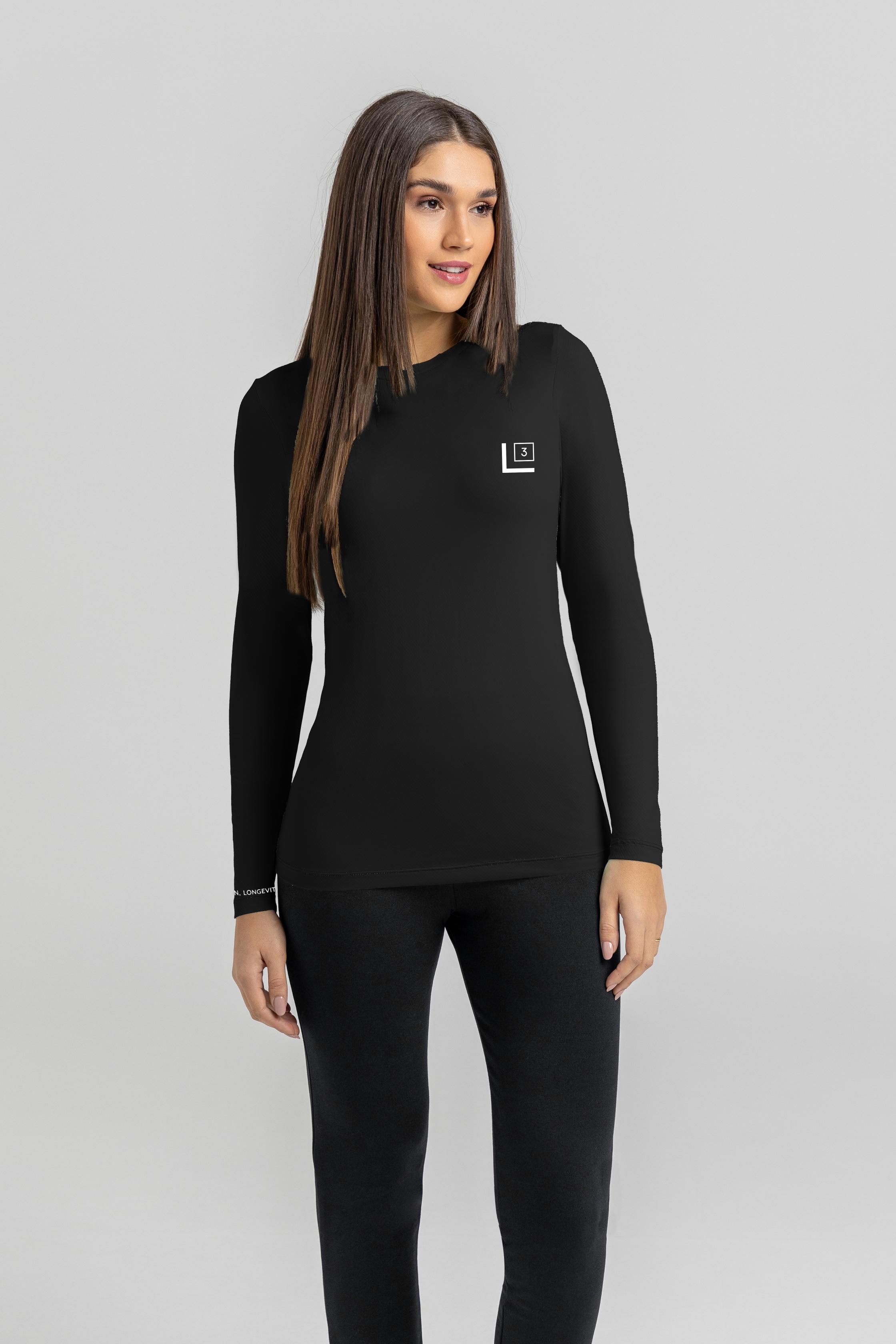 Women's Long Sleeve Performance Wear UV 50 Black L Cubed Lifestyle