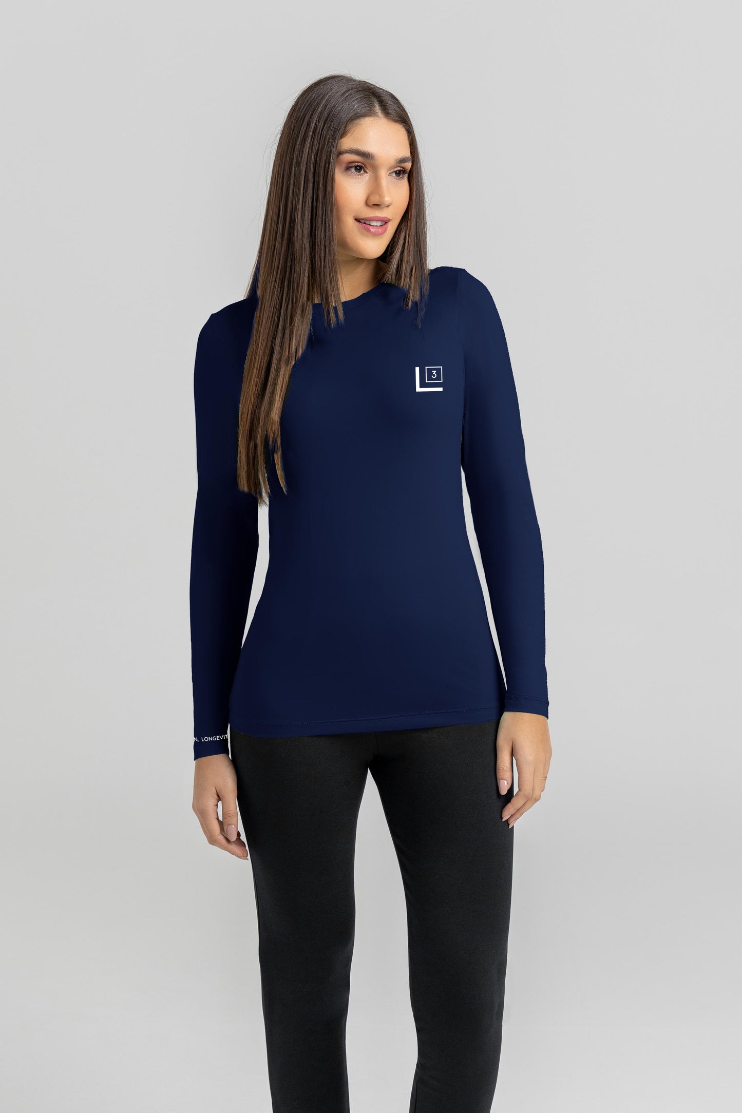 Women's Long Sleeve Performance Wear UV 50 Navy Blue L Cubed Lifestyle