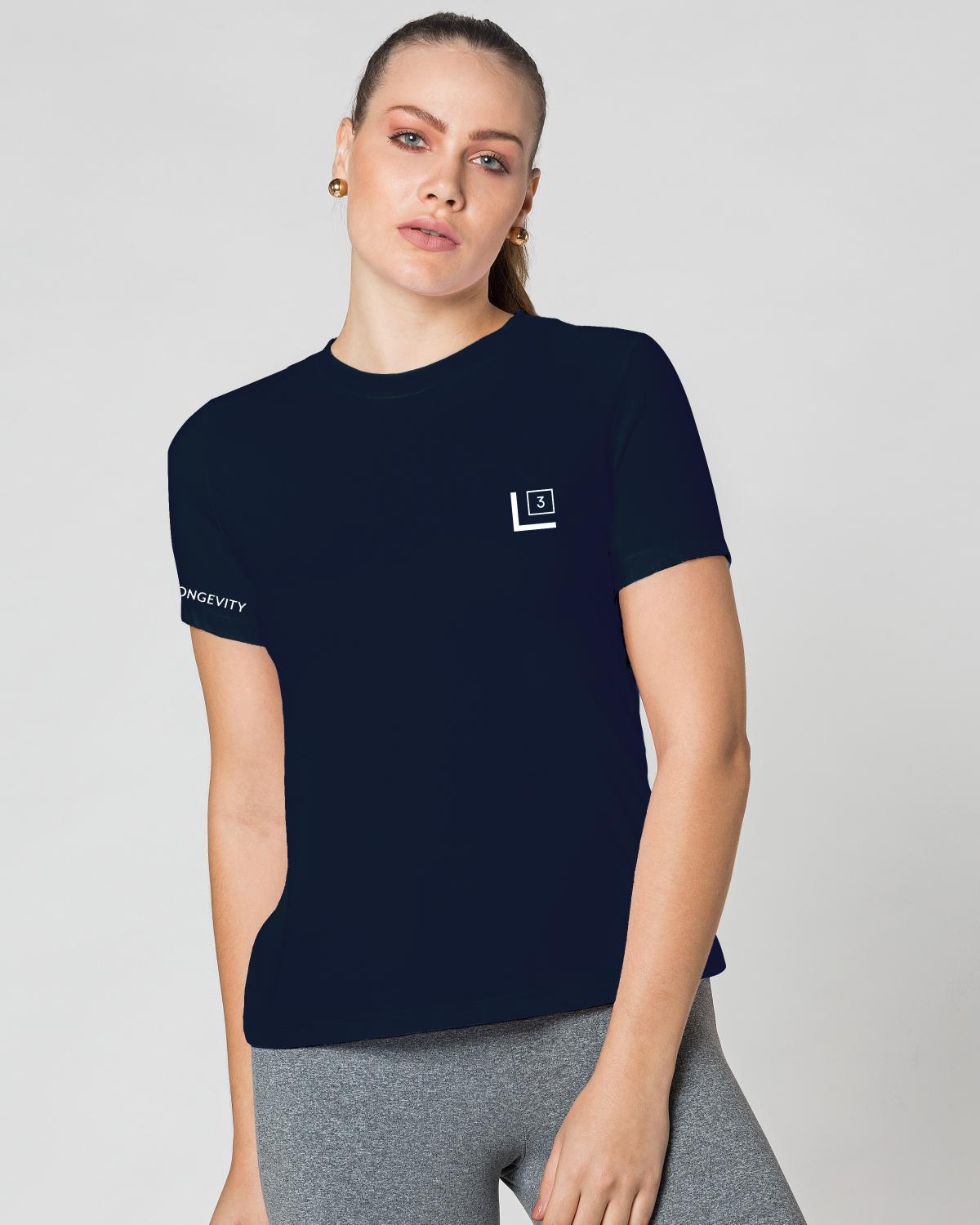 Women's Short Sleeve Performance Wear UV 50 Black L Cubed Lifestyle